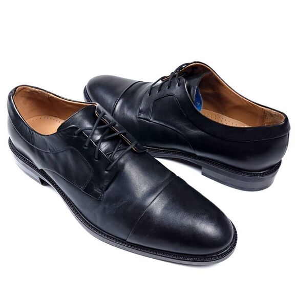 NEW Cole Haan Warren Classy Black Calfskin Leather Cap Toe Oxford Dress Shoes main image 5
